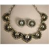 Image 1 : A SIGNED MEXICAN STERLING SILVER FAN-FORM LINK CHOKER WITH MATCHING EAR CLIPS