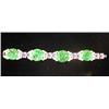 Image 1 : AN 18K WHITE GOLD, DIAMOND, JADEITE, JADE AND LAPIS LAZULI BRACELET