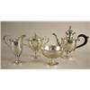 Image 1 : A NEOCLASSICAL DIMINUTIVE STERLING SILVER FOUR-PIECE BEADED BORDER TEA SERVICE COMPRISING