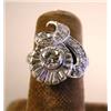 Image 1 : A PLATINUM AND DIAMOND RETRO RING