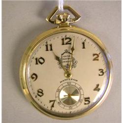 AA HAMILTON 14K YELLOW GOLD POCKET WATCH