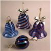 Image 1 : THREE MURANO GLASS BELLS WITH STERLING SILVER BOWS AND HANDLES