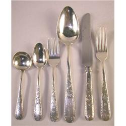 AN S. KIRK & SONS "MAYFLOWER" PATTERN STERLING SILVER PARTIAL DINNER SERVICE