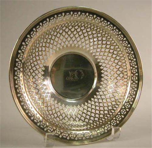 A TIFFANY & CO. MAKERS STERLING SILVER RETICULATED CIRCULAR CENTERPIECE ...