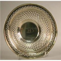A TIFFANY & CO. MAKERS STERLING SILVER RETICULATED CIRCULAR CENTERPIECE BOWL