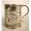 Image 1 : A SAMUEL KIRK (1828) AMERICAN SILVER MUG WITH ALL-OVER CHASED SCENIC DESIGN