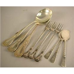 A SET OF EIGHT GORHAM STERLING SILVER SEAFOOD FORKS