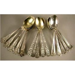 THREE SETS OF STERLING SILVER DEMI-TASSE SPOONS