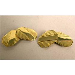 A PAIR OF 14K YELLOW GOLD CUFFLINKS