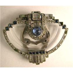 A SAKS STERLING SILVER ART DECO CLIP