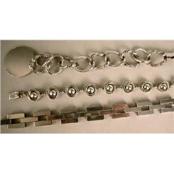 THREE STERLING SILVER BRACELETS
