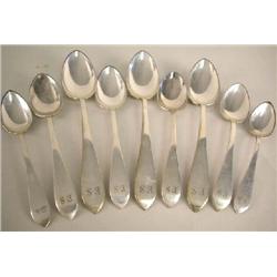 A GROUP OF DOMINICK & HAFF "POINTED ANTIQUE" PATTERN SPOONS