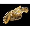Image 1 : A MARIANNE OSTIER 18K YELLOW GOLD AND DIAMOND LEAF FORM BROOCH