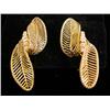 Image 1 : A PAIR OF MARIANNE OSTIER 18K YELLOW GOLD AND DIAMOND LEAF FORM EAR CLIPS