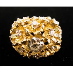 A MARIANNE OSTIER YELLOW GOLD AND DIAMOND FLORA-FORM COCKTAIL RING