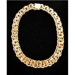 A TIFFANY STYLE 14K YELLOW GOLD LINK CHAIN NECKLACE