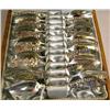 Image 1 : A SET OF TWELVE TIFFANY & CO. "IVY" PATTERN STERLING SILVER DEMITASSE SPOONS IN ORIGINAL LEATHER WIT