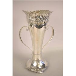 A TIFFANY & CO. MAKERS STERLING SILVER LOVING CUP VASE