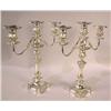 Image 1 : A PAIR OF THREE LIGHT CANDELABRAS