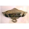 Image 1 : A PAIR OF ENGLISH SILVER MFG CORP SILVER PLATED LID FORM HANGING PLANTERS WITH GADROONED BORDERS AND