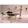 Image 1 : AN OVAL WALLACE SILVER PLATED BAROQUE STYLE COVERED CHAFING DISH ON CABRIOLE LEGS