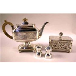 AN OVAL SILVER HINGED BOX