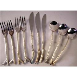 A GROUP OF TWIG FORM FLATWARE SERVICE