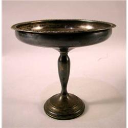 A STERLING SILVER FOOTED COMPOTE