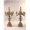 Image 1 : A PAIR OF ROCOCO REVIVAL STYLE AND ENAMEL GILT DECORATED SIX LIGHT CANDELABRA