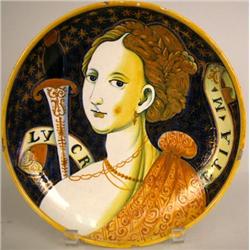 AN ITALIAN POTTERY PLATE