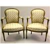Image 1 : A PAIR OF LOUIS XVI STYLE GILTWOOD FAUTEUILS