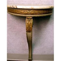 A PAIR OF NEOCLASSICAL STYLE MARBLE TOP CONSOLE TABLES