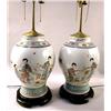 Image 1 : A PAIR OF CHINESE STYLE GINGER JAR PORCELAIN LAMPS