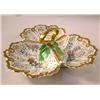 Image 1 : A KPM HAND-PAINTED, PORCELAIN, HANDLED 3-SECTION SERVING DISH