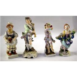 A GROUP OF FOUR ALLEGORICAL PORCELAIN FIGURALS