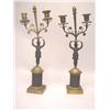 Image 1 : A PAIR OF NAPOLEON III STYLE GILT AND PATINATED BRONZE TWO BRANCH CANDELABRA