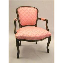 A LOUIS XV STYLE WALNUT FAUTEUIL