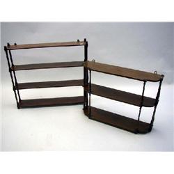 A GEORGE III STYLE MAHOGANY HANGING WALL SHELF