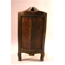 A LOUIS XV STYLE CARVED OAK TRIANGULAR UMBRELLA STAND