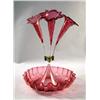 Image 1 : A CRANBERRY FLORAL BUD VASE