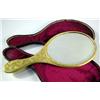 Image 1 : AN ENGRAVED BRASS VANITY MIRROR