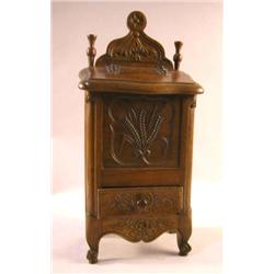 A LOUIS XV STYLE CARVED WALNUT DIMINUTIVE CABINET