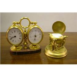 TWO ORMOLU DECORATED GARNITURE