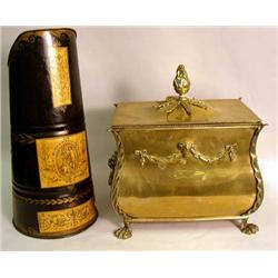 A BRASS BOMBE FORM JARDINIERE