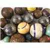 Image 1 : AN ASSORTED GROUP OF TWENTY-0NE CERAMIC, METAL AND WOODEN SPHERES.