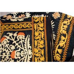 TWO LINED NEEDLEWORK PANELS