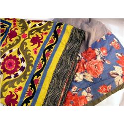 TWO LINED NEEDLEWORK PANELS