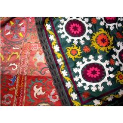 TWO LINED NEEDLEWORK PANELS