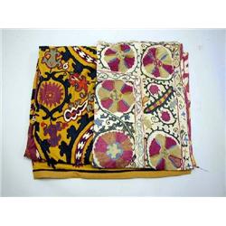 TWO LINED NEEDLEWORK PANELS