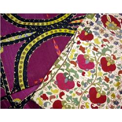 TWO LINED NEEDLEWORK PANELS